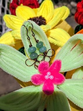 Green Aventurine Earrings, gemstone jewelry, stone of opportunity, gift idea